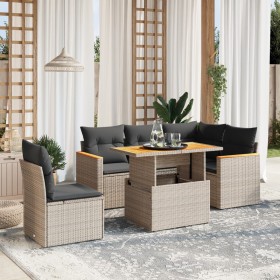 6-piece garden furniture set and gray synthetic rattan cushions by vidaXL, Garden sets - Ref: Foro24-3273083, Price: 443,91 €...