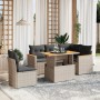 Set de muebles de jardín 6 pzas y cojines ratán sintético gris de vidaXL, Conjuntos de jardín - Ref: Foro24-3273083, Precio: ...