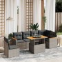 7-piece garden sofa set with gray PE rattan cushions by vidaXL, Garden sets - Ref: Foro24-3273104, Price: 508,03 €, Discount: %