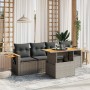 Garden sofa set with cushions 5 pieces gray synthetic rattan by vidaXL, Garden sets - Ref: Foro24-3273398, Price: 377,10 €, D...