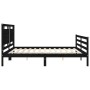 Estructura cama de matrimonio con cabecero madera maciza negro de vidaXL, Camas y somieres - Ref: Foro24-3194070, Precio: 192...