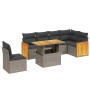 7-teiliges Gartensofa-Set mit grauen PE-Rattan-Kissen von vidaXL, Gartensets - Ref: Foro24-3273986, Preis: 524,45 €, Rabatt: %