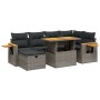 7-piece garden sofa set with gray PE rattan cushions by vidaXL, Garden sets - Ref: Foro24-3276147, Price: 504,99 €, Discount: %