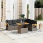 7-piece garden sofa set with gray PE rattan cushions by vidaXL, Garden sets - Ref: Foro24-3273538, Price: 532,17 €, Discount: %