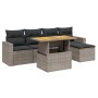 Set de muebles de jardín 6 pzas y cojines ratán sintético gris de vidaXL, Conjuntos de jardín - Ref: Foro24-3271291, Precio: ...