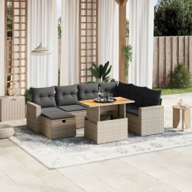 8-teiliges Gartensofa-Set und graue synthetische Rattankissen von vidaXL, Gartensets - Ref: Foro24-3271431, Preis: 547,99 €, ...