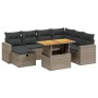 8-teiliges Gartensofa-Set und graue synthetische Rattankissen von vidaXL, Gartensets - Ref: Foro24-3271431, Preis: 556,90 €, ...