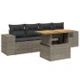 Garden sofa set with cushions 5 pieces gray synthetic rattan by vidaXL, Garden sets - Ref: Foro24-3272516, Price: 381,99 €, D...