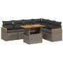 7-piece garden sofa set with gray PE rattan cushions by vidaXL, Garden sets - Ref: Foro24-3273097, Price: 490,44 €, Discount: %