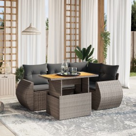 Gartensofa-Set mit Kissen, 5-teilig, graues synthetisches Rattan von vidaXL, Gartensets - Ref: Foro24-3272180, Preis: 413,59 ...