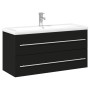 Mueble de baño con lavabo integrado negro de vidaXL, Tocadores de baño - Ref: Foro24-3278795, Precio: 327,99 €, Descuento: %