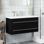 Mueble de baño con lavabo integrado negro de vidaXL, Tocadores de baño - Ref: Foro24-3278795, Precio: 327,99 €, Descuento: %