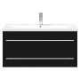 Mueble de baño con lavabo integrado negro de vidaXL, Tocadores de baño - Ref: Foro24-3278795, Precio: 327,99 €, Descuento: %