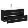 Mueble de baño con lavabo integrado negro de vidaXL, Tocadores de baño - Ref: Foro24-3278795, Precio: 327,99 €, Descuento: %