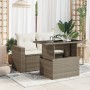 Garden table glass surface PE rattan gray 100x55x73 cm by vidaXL, Garden tables - Ref: Foro24-366121, Price: 116,78 €, Discou...