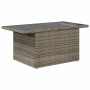 Mesa de jardín superficie de vidrio ratán PE gris 100x55x73 cm de vidaXL, Mesas de jardín - Ref: Foro24-366121, Precio: 120,3...