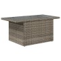 Garden table glass surface PE rattan gray 100x55x73 cm by vidaXL, Garden tables - Ref: Foro24-366121, Price: 116,78 €, Discou...