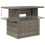 Mesa de jardín superficie de vidrio ratán PE gris 100x55x73 cm de vidaXL, Mesas de jardín - Ref: Foro24-366121, Precio: 120,3...