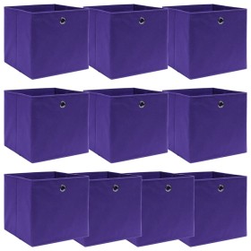 Cajas de almacenaje 10 uds tela morado 32x32x32 cm de vidaXL, Cestas para almacenaje - Ref: Foro24-288355, Precio: 47,99 €, D...