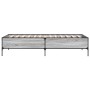 Estructura cama madera ingeniería metal gris Sonoma 90x190 cm de vidaXL, Camas y somieres - Ref: Foro24-844989, Precio: 90,99...