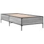 Estructura cama madera ingeniería metal gris Sonoma 90x190 cm de vidaXL, Camas y somieres - Ref: Foro24-844989, Precio: 90,94...