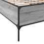 Estructura cama madera ingeniería metal gris Sonoma 90x190 cm de vidaXL, Camas y somieres - Ref: Foro24-844989, Precio: 90,94...