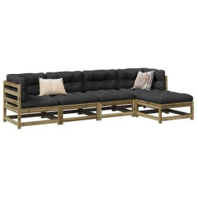 Gartensofa-Set 5-teilig aus imprägniertem Kiefernholz von vidaXL, Gartensets - Ref: Foro24-3299388, Preis: 275,99 €, Rabatt: %