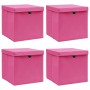 Cajas de almacenaje con tapas 4 uds tela rosa 32x32x32 cm de vidaXL, Cestas para almacenaje - Ref: Foro24-288346, Precio: 30,...