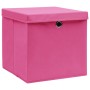 Aufbewahrungsboxen mit Deckel 4 Stück rosa Stoff 32x32x32 cm von vidaXL, Aufbewahrungskörbe - Ref: Foro24-288346, Preis: 31,4...