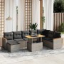 9-teiliges Gartenmöbel-Set und graue synthetische Rattankissen von vidaXL, Gartensets - Ref: Foro24-3273216, Preis: 594,97 €,...