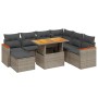 Set de sofás de jardín 8 pzas y cojines ratán sintético gris de vidaXL, Conjuntos de jardín - Ref: Foro24-3276056, Precio: 56...