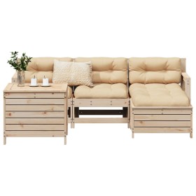 Gartensofa-Set 5-teilig aus massivem Kiefernholz von vidaXL, Gartensets - Ref: Foro24-3250496, Preis: 336,80 €, Rabatt: %