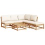 6-teiliges Gartenmöbel-Set mit Kissen aus massivem Akazienholz von vidaXL, Modulare Sofas für den Außenbereich - Ref: Foro24-...