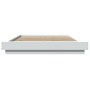 White engineered wood bed frame with LED 120x200 cm by vidaXL, Beds and slatted bases - Ref: Foro24-3281105, Price: 197,98 €,...