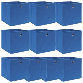 Storage boxes 10 units blue fabric 32x32x32 cm by vidaXL, Storage baskets - Ref: Foro24-288339, Price: 47,99 €, Discount: %