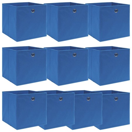 Cajas de almacenaje 10 uds tela azul 32x32x32 cm de vidaXL, Cestas para almacenaje - Ref: Foro24-288339, Precio: 47,95 €, Des...