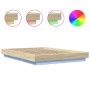 Estructura cama con luces LED madera roble Sonoma 120x200 cm de vidaXL, Camas y somieres - Ref: Foro24-3281107, Precio: 165,7...