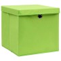 Cajas de almacenaje con tapas 4 uds tela verde 32x32x32 cm de vidaXL, Cestas para almacenaje - Ref: Foro24-288370, Precio: 27...