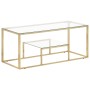 Goldener Couchtisch aus Edelstahl und gehärtetem Glas von vidaXL, Couchtisch - Ref: Foro24-350018, Preis: 138,32 €, Rabatt: %