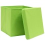 Storage boxes with lids 4 pcs green fabric 32x32x32 cm by vidaXL, Storage baskets - Ref: Foro24-288370, Price: 27,31 €, Disco...