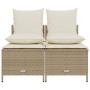 Gartensofa-Set mit Kissen, 4-teilig, beiges synthetisches Rattan von vidaXL, Gartensets - Ref: Foro24-368384, Preis: 188,03 €...