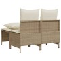 Gartensofa-Set mit Kissen, 4-teilig, beiges synthetisches Rattan von vidaXL, Gartensets - Ref: Foro24-368384, Preis: 188,03 €...