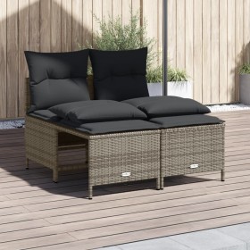 4-teilige Gartensofagarnitur und graue synthetische Rattankissen von vidaXL, Gartensets - Ref: Foro24-368373, Preis: 177,42 €...