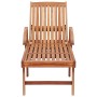 Sun lounger with red checkered cushion solid teak wood by vidaXL, Loungers - Ref: Foro24-3063019, Price: 301,54 €, Discount: %