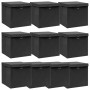 Storage boxes with lids 10 pcs black fabric 32x32x32 cm by vidaXL, Storage baskets - Ref: Foro24-288334, Price: 64,99 €, Disc...