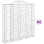 Gabion baskets 8 pcs arch shape iron 200x30x200/220 cm by vidaXL, Pots and planters - Ref: Foro24-3146221, Price: 922,81 €, D...