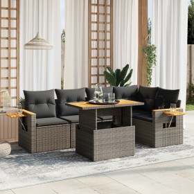 6-piece garden furniture set and gray synthetic rattan cushions by vidaXL, Garden sets - Ref: Foro24-3273510, Price: 459,16 €...