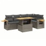 Set de muebles de jardín 6 pzas y cojines ratán sintético gris de vidaXL, Conjuntos de jardín - Ref: Foro24-3273510, Precio: ...