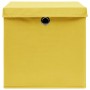 Cajas de almacenaje con tapas 4 uds tela amarillo 32x32x32 cm de vidaXL, Cestas para almacenaje - Ref: Foro24-288366, Precio:...