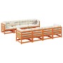 Gartensofa-Set 9-teilig aus massivem Kiefernholz, wachsbraun von vidaXL, Gartensets - Ref: Foro24-3299355, Preis: 563,35 €, R...